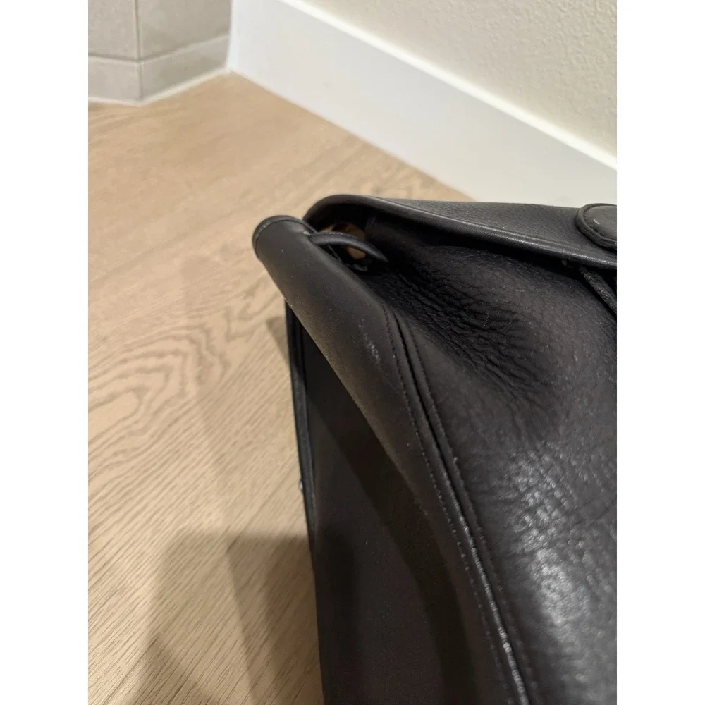 Vintage Coach USA Made Black‎ Leather Backpack 9943 1995 Drawstring Daypack Y2K